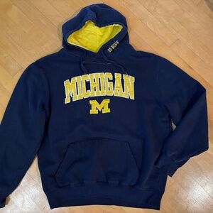Michigan Wolverines Unisex Pullover Hoodie Navy Large